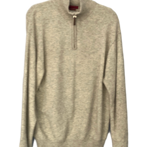 Himalayan Yak Wool Classic Zip-Up Sweater Heather Gray XL Mens